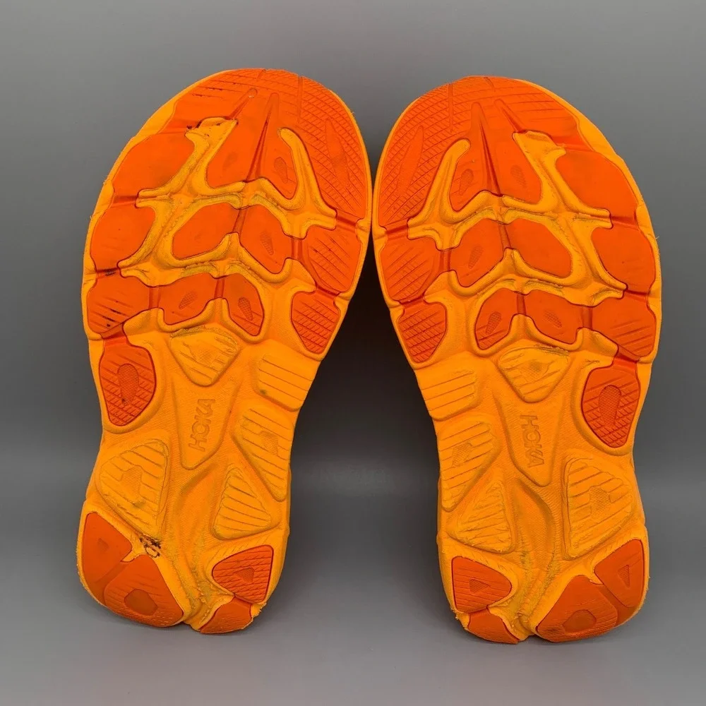 Hoka One Clifton 10 White Orange Running Shoes Women's Sz 8.5B - Picture 9 of 10